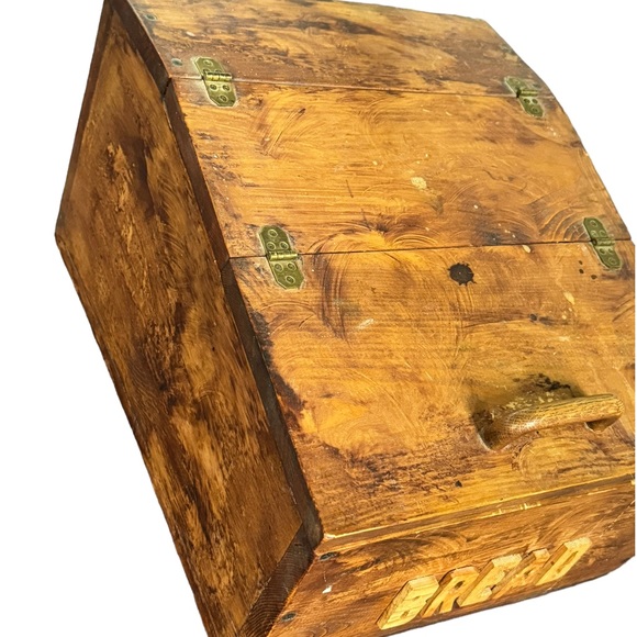Vintage wooden brown  bread box - Picture 3 of 12